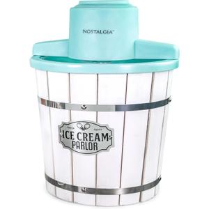 Nostalgia Electric Ice Cream Maker Parlor Style, Old Fashioned Soft Serve Ice Cream Machine Makes Frozen Yogurt or Gelato in Minutes - Fun Kitchen Appliance White - 4 Quart