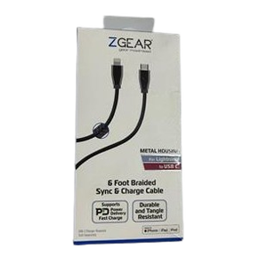 Zgear 6" Braded charge cable For Lightning USB C
