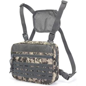 SMONT Tactical Molle Admin Pouch Detachable Magazine Pouches Plate Carrier Accessory Chest Bag for Men (Camouflage)