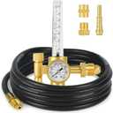 CO2 Argon Regulator Argon Flow Meter Gas Regulator Gauge for Mig Tig Weld with 10FT Gas Hose Welding