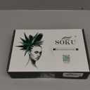 SOKU 13X6 Reddish Brown Lace Front Wigs Pre Layered, 18 Inch Short Wavy Glueless Wigs Pre Plucked, Copper Red Body Wave Synthetic Lace Front Wigs for Women