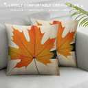 Fall Décor Throw Pillow Covers for Home Thanksgiving Autumn Kitchen Decoration Couch Cushion, Outside Outdoor Harvest Decorative Maple Leaves  4Pcs 17x17 In