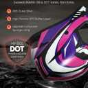 XFMT Youth Dirt Bike Helmet DOT Approved Kids Full Face Motocross Helmets (Pink, Medium )