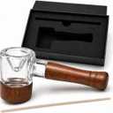 MANHOS Classic Smoking Pipe Set with Smooth Bowl and Detachable Walnut Wood Handle, Easy Clean Pipe Kit with Pipe Cleaner and Gift Box