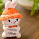 2 x Lenoka Crochet/Cute Emotional Support Bunny Handmade Gift/Perfect Emotional Support Gifts for Women; A Funny, Cheap, and Unique Surprise Gifts (Orange Bunny)