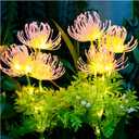Solar Garden Lights, Solar Flowers Lights with Glowing Flowers & Stems, Upgraded Solar Panel, Outdoor Lights for Garden Decoration,Yard Decor and Gift for Mother (2 Pack)