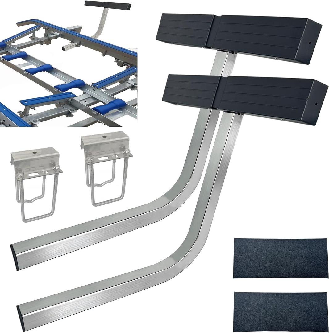 Boat Trailer Guide,Replaceable Boat Trailer Guide,20-inch Aluminum Square Tube kit, 316 Stainless Steel Trailer Guide Bar Heavy Duty Roller Guide