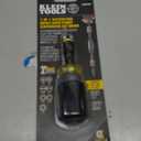 Klein Tools 32561HDRT KNECT 7-in-1 Ratcheting Screwdriver, Impact Rated, Stubby with Phillips, Slotted Bits, 3 Nut Drivers, Adapter, 7-Piece