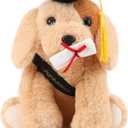 10 Inch 2025 Graduation Gift Dog Stuffed Animal Plush Golden Retriever with Diploma Tassel Graduation Hat Embroidered Blessings Preschool Kindergarten Gift for Friends, Relatives, and Kids, Pack of 2