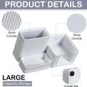 Honeydak Aesthetic Concrete Desktop Organizer Set of 2, 3 Compartments Office Supply Organizer with Sticky Notes Holder Metal Clip Holder, Desk Decor for Women or Men to Enhance Office Decor