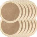 Round Burlap Placemats Set of 12 Jute Rustic Place Mats for Dining Tables Heat Resistant Natural Farmhouse Table Mats Decor for Thanksgiving (Sun Flower)