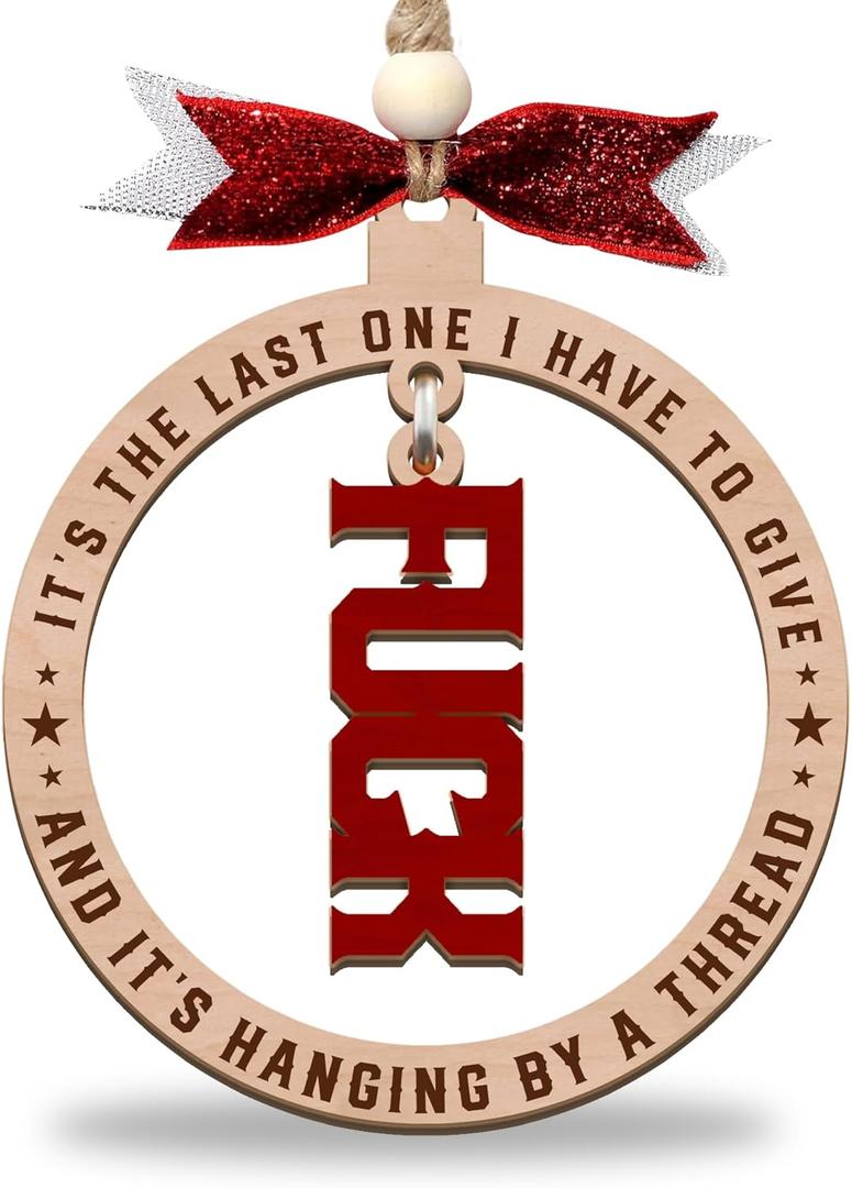 Funny Fuck Ornament 2025 - Exchange Funny Ornaments for Adults - Naughty Ugly Christmas Tree Hanging - Unique Christmas Ornaments (A7)