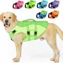 PETDSH Dog Life Jacket Small, High Flotation Dog Life Vest for Swimming Boating, Reflective Puppy Lifejacket with Superior Buoyancy and Rescue Handle, Adjustable Safety Dogs Floating Vests (X-Small, Chest Girth: 11.8-16.5''), Fluorescent Green & Green