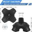 3/4 Inch Self Standing Rubber Cane Tips, Heavy Duty Non Slip Quad Base Walking Cane Tips, Durable 4 Prong Cane Tip Replacement, Rubber Tips for Canes and Walking Sticks, Cane Accessories for Seniors (Black)