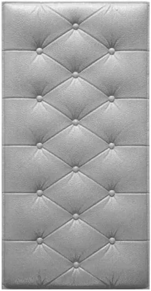 3D Self-Adhesive Foam Wall Panels, 29 x 13 x 2 Inch, Premium Anti-Collision, Leather Covering Decor, Soft Cushion for Wall Covering, Kids Bedrooms, Headboards, Waterproof, 5 unidades (Grey 5 ud)