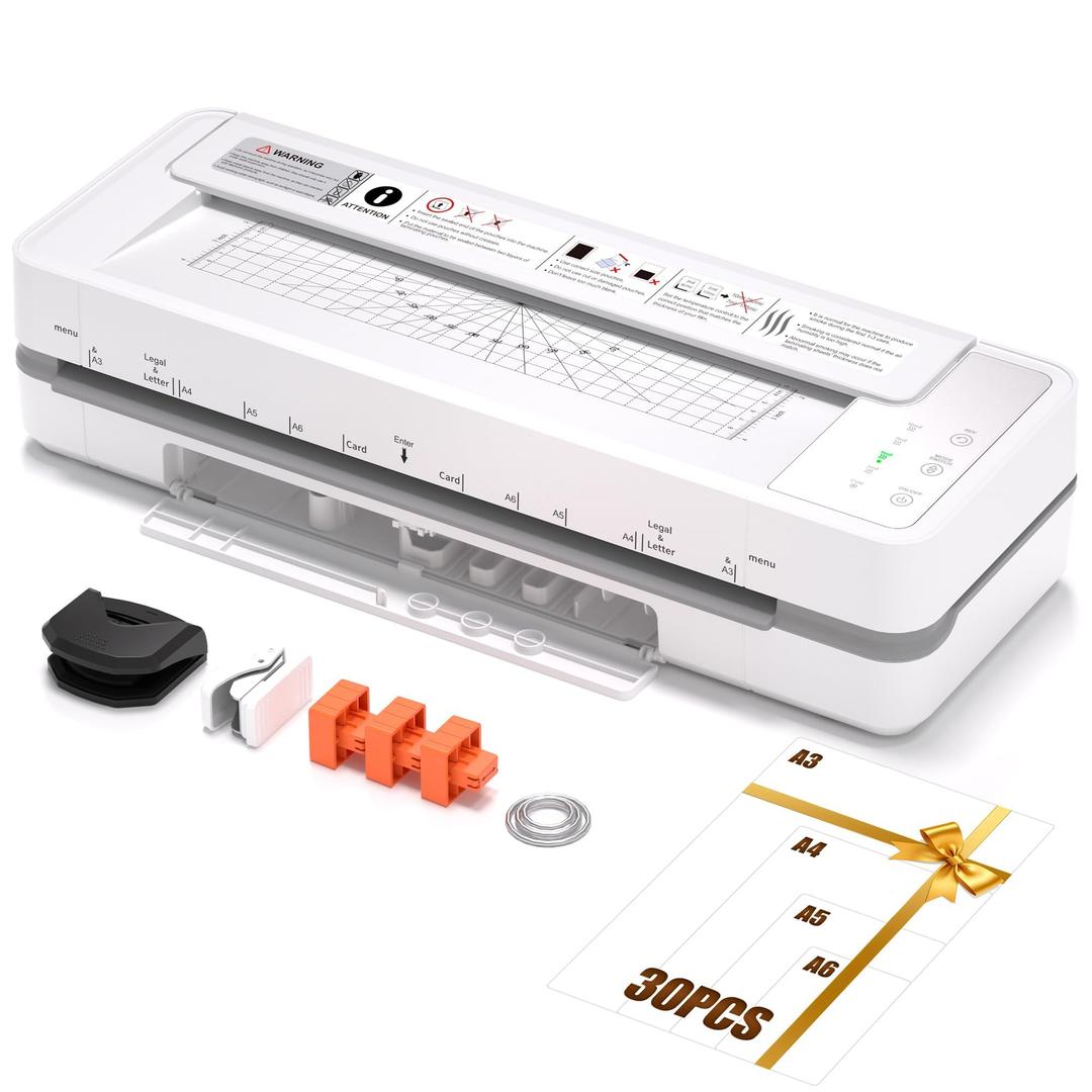 13" Commercial 4-Roller Laminator, 3-10 Mil Thickness, Fast 55s Warm-Up & 1000mm/min Speed, for A3 & 11x17