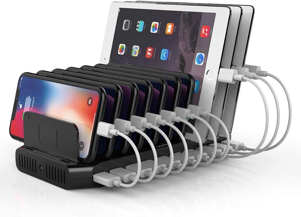 Unitek Fast Charging Station with Quick Charge 3.0, Multi USB Charger Station for Multiple Devices, iPhone, iPad, Tablet, Kindle-Black(UL Certified)