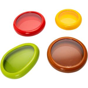 4 Pieces Set Avocado Saver, Onion Silicone Storage, Half Cut Fruit Containers - Reusable Kitchen Gadgets for Fridge - Food Huggers for Cheese, Vegetable, Tomato Holder, Lemon Fresh Stretch Pods Keeper