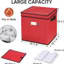 BALEINE Christmas Ornament Storage Box with Dividers, Premium Holiday Ornaments Storage Container Bin for Xmas Decorations (64 Ball, Green, Without Tray)