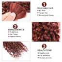 #33 Reddish Brown Human Braiding Hair Copper Red Deep Wave Bulk 14 14 14 Inch Brazilian Virgin Hair Auburn Brown Deep Curly Braiding Hair Extensions 3 Bundle 150g
