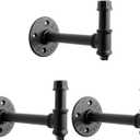 NearMoon 3 Packs Bathroom Robe and Towel Hooks for Hanging, Rustic Style Vintage Industrial Pipe Wall Mounted Hooks, Heavy Duty DIY Hardware Coat Hook for Kitchen (6 Inch)