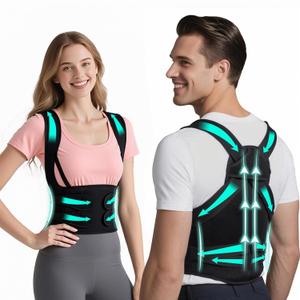 Back Brace Posture Corrector for Men & Women, Upgraded Full Back Support with Adjustable Shoulder Straightener and Waist Support Straps, Breathable Back Brace for Office Work, Long Sitting & Daily Wear, Comfortable Posture Support for Upper & Lower Back Medium