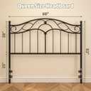 Merronix Queen Size Adjustable Metal Headboard Only, Black