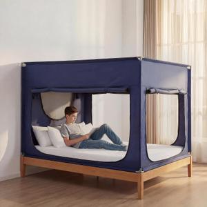 ANC POP Portable Bed Tent, Blackout Privacy Canopy with 3 Doors & Breathable Mesh, Large Space for Adults, Indoor Sleeping Shelter for Dorms/Shared Rooms, 41.3"W x 78.7"L