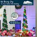Joiedomi 5 FT Pop Up Christmas Green Tree with Lights, Collapsible Tinsel Christmas Tree Decorations with 50 Multicolor LED Lights and Ball Ornaments for Home Holiday Party Indoor Decor