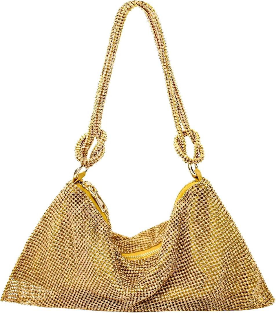 Rhinestone Purse Silver Hobo Purse Sparkly Black Evening Bag for Women Prom Party Wedding | Rhinestone, Sparkly, Prom, Party, Wedding