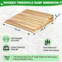Wooden Threshold Ramp for Home Steps, 8" Rise Doorway Ramp with Non-Slip Grooves, Door Ramp for Wheelchair/Walker/Cart/Scooter, (31.4 W*8.0" H, Solid Pine Wood, 600LBS Capacity)