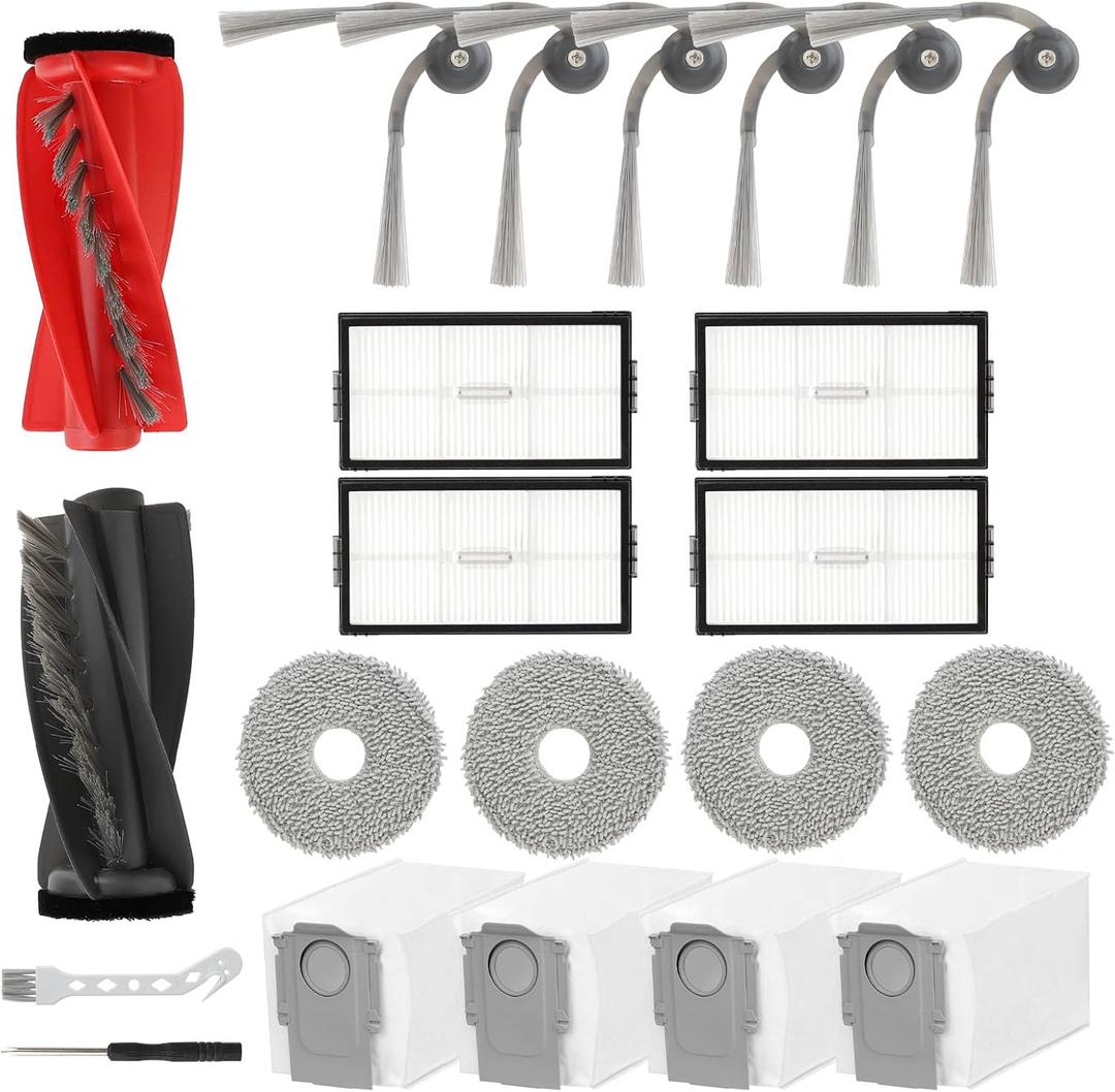 20 PCS Accessories for Roborock Saros 10R Robot Vacuum Cleaner, Replacement Parts Main Brush, Side Brush, Washable Filter, Mop Cloth, Dust Bags