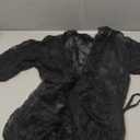 Floral Lace Sheer T Shirt Tie Front Long Bell Sleeve Tee Going Out Tops, Size  XS