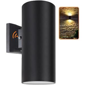 Dusk to Dawn Sensor Outdoor Wall Sconce, Exterior Lighting - ETL Listed, Die-Casting Aluminum Waterproof Wall Mount Cylinder Design - Up Down Light Fixture for Porch, Garage, Garden and Patio