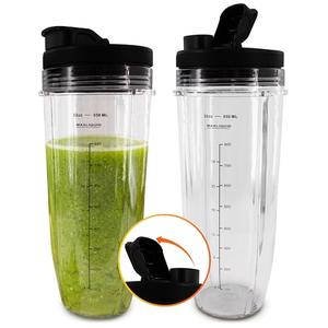 2 Pcs Ninja Cups for Blender 32Oz – Ninja Bullet Replacement Cups with Sip & Seal Lids – Fits BL480/BL450/480D, BN800/751/801/401, Auto IQ Series NN100/101/102, BL910 | SS101/151/401 | Twist-On Design