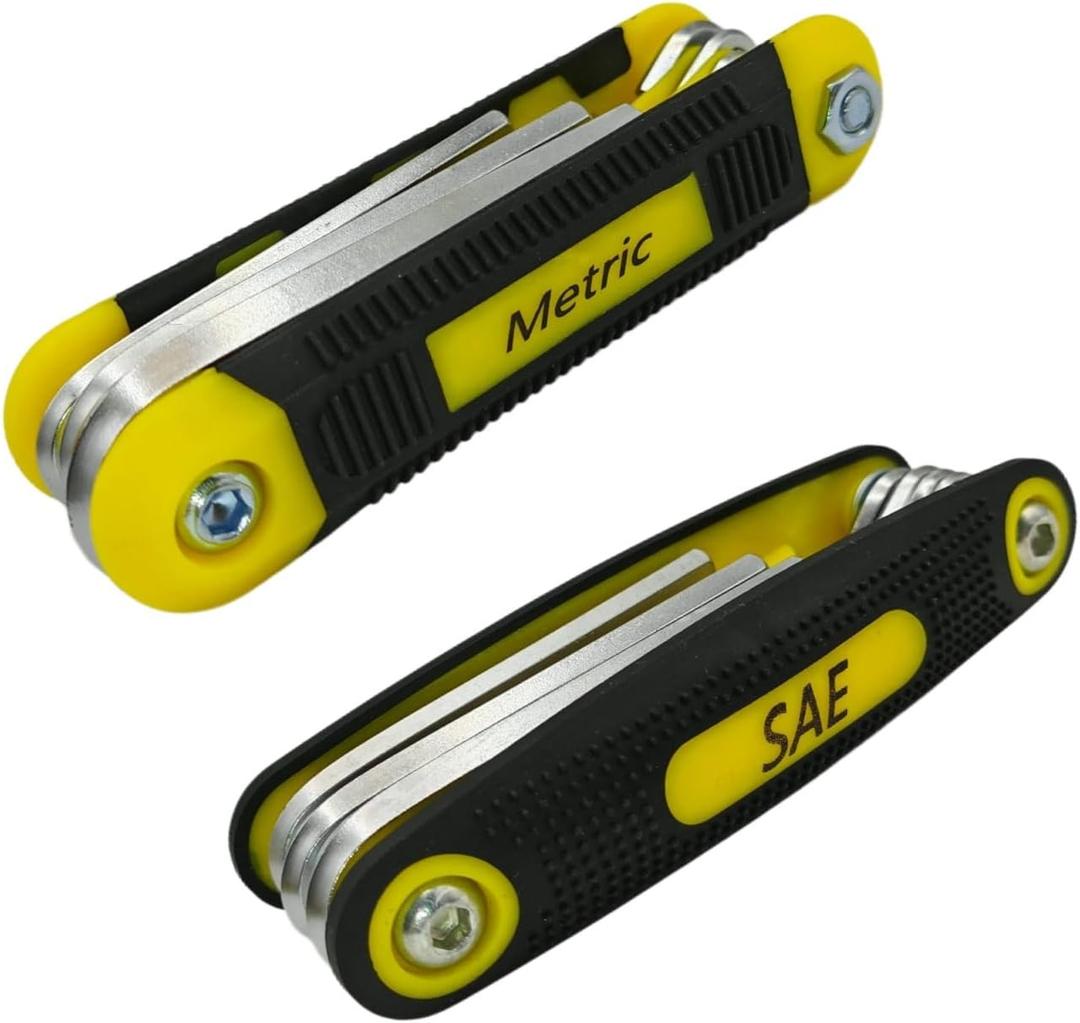 warmtree 17-Piece Folding Allen Wrench Set | Metric & SAE Sizes | 2-Pack Portable Hex Tool for Home Repair & Professional Use