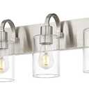 Emliviar Large Bathroom Wall Light, 6-Light Industrial Bathroom Lighting Fixtures Over Mirror, Brushed Nickel Finish with Clear Glass, YCE237B-6W BN (6-Light Brushed Nickel)