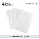 4 x LANE LINEN 100% Ring Spun Cotton 4 Pack Bath Towels (28"x54") - Home Essentials Bathroom Towels Set - Quick Dry, Super Soft & Absorbent Bath Towels - Machine Wash in Cold Water - Cerulean Blue