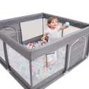 PandaEar Baby Playpen, Large Baby Playpen for Toddlers, Sturdy Infant Play Yards with Soft Breathable Mesh, Indoor & Outdoor Kids Activity for Infant Safety (50"×50")