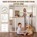 Mumeasy Extra Wide Baby Gate for Doorways, 36-63" Walk Thru Dog Gate with Auto Close Dual Swing for Stairs & Hallways, Easy Install Pressure Mounted Child Safety Gate for Toddlers & Pets Indoor, White