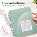 Forvencer 3 Subject Notebook College Ruled, Spiral Notebooks, 8.5" x 11"