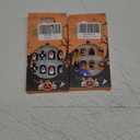 24 Pcs Halloween Press on Nails Short Square - SHANRUN Pure Black Fake Nails Press ons French Nail Art Tips Full Cover Short Acrylic False Nails with Ghost Glossy Design Glue on Nails for Women