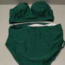 Maternity Swimsuit Bikini Set High Waisted Pregnancy Bathing Suits V Neck Push Up Two Piece Swimwear Green Medium