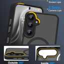 2 x Magnetic Case for Samsung Galaxy S22 Plus Case Fit for MagSafe, Slim Protective for Galaxy S22 Plus Phone Case S22Plus Non-Fingerprint Translucent PC Back TPU Bumper-Frosted Black