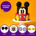 DecoSet Disney Mickey Mouse Cake Topper, 7-Piece Topper Set with Ears, Eyes, Buttons and Shoes, Made of Food-Safe Plastic