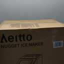 Aeitto Nugget Ice Maker Countertop, 55lbs/Day, Large Capacity Chewable Ice Maker, Rapid Ice Release in 5 Mins, Self-Cleaning with Stainless Steel Housing Ice Machine for Home Office and Party, Silver