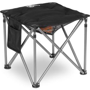 Camping Stool Oversized Camping Foot Stool Ottoman 450 lbs Heavy Duty Camp Stool Padded Camping Chair Foot Rest Foldable Footrest (Single Pack, Black)