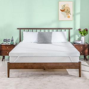MLILY 3 inch Queen Memory Foam Mattress Topper, Cooling Gel Mattress Topper, Removable Cover, Non-Slip Design