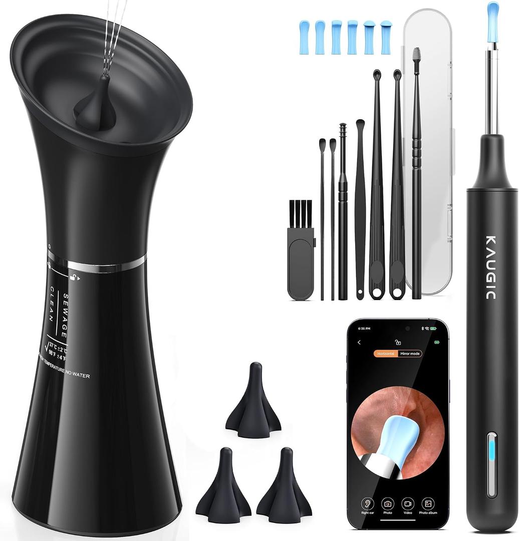 Ear Wax Removal Kit with Camera Ear Cleaner Tool for Safe & Effective Ear Care Includes Ear Camera for Visual Inspection & Gentle Ear Irrigation System Complete Ear Cleaning Solution