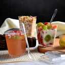 100 Pack 3 oz Square Mini Dessert Cups and Spoons - Clear Shooter Cups for Parfait, Appetizer, Pudding - Small Plastic Cups for Party